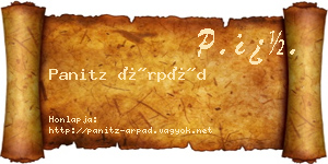 Panitz Árpád névjegykártya